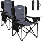 Romswi Oversized Camping Chairs, Heavy Duty Support 500 LBS, Padded Back & Arm by Romswi