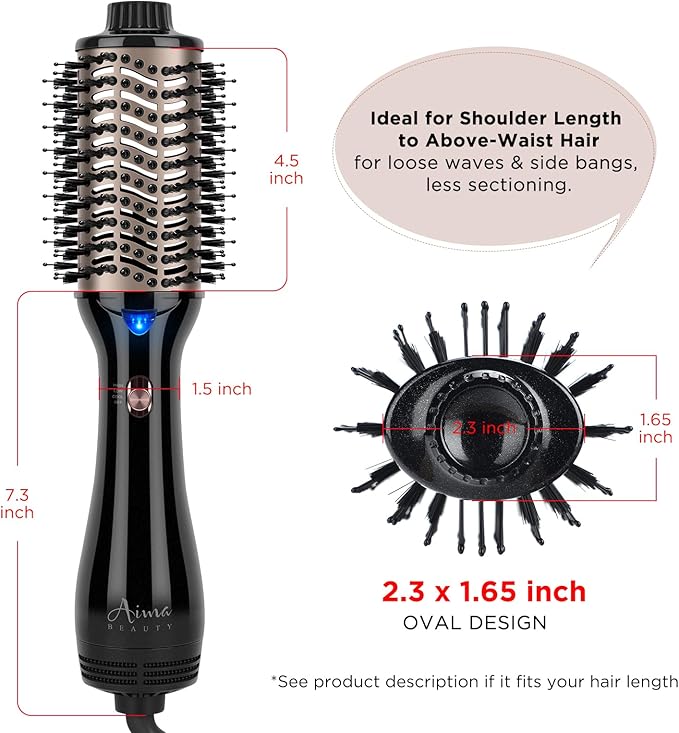One Step Hair Dryer & Volumizing Hot Air Brush, Blow Dryer, Ceramic Straightener, Curler & Hot Comb 4 in 1 Salon Ionic Brush, Hair Styling Tools, Black
