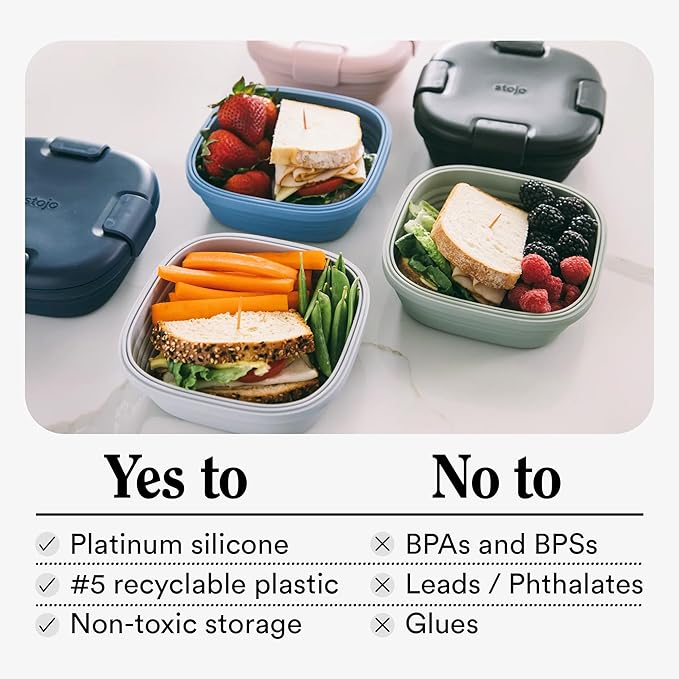 STOJO Collapsible Sandwich Box – 24oz, Reusable Food Storage Container - Image 5