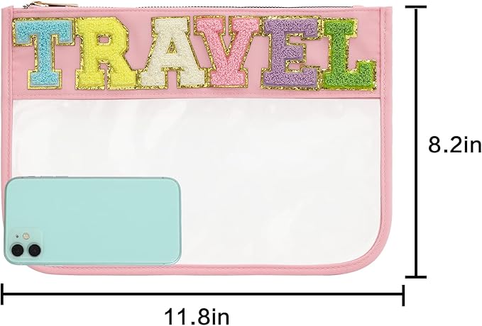 DYSHAYEN Chenille Letter Clear Zipper Pouch - Image 4