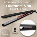 Corioliss C3 Hair Straightener Flat Iron Professional for Hair Titanium Plates Control Temperature Women (Black Copper Soft Touch)
