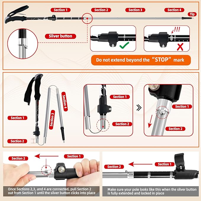 Collapsible Trekking Poles for Hiking - Image 3
