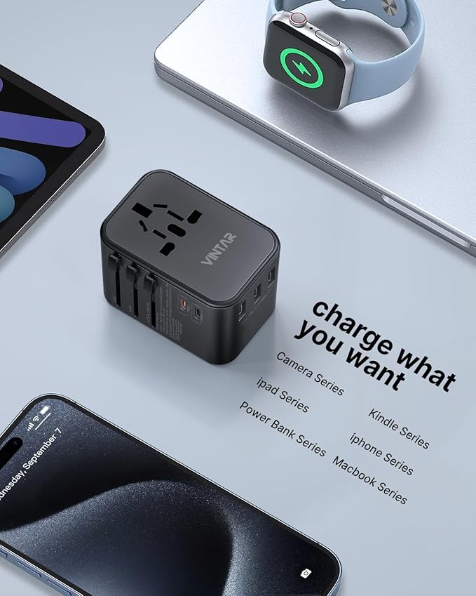 Universal Travel Adapter, VINTAR 35.5W International Power Adapter - Image 6