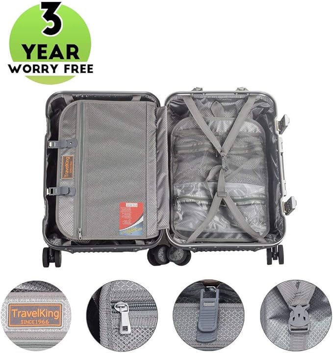 TRAVELKING All Aluminum Carry On Luggage - Image 4