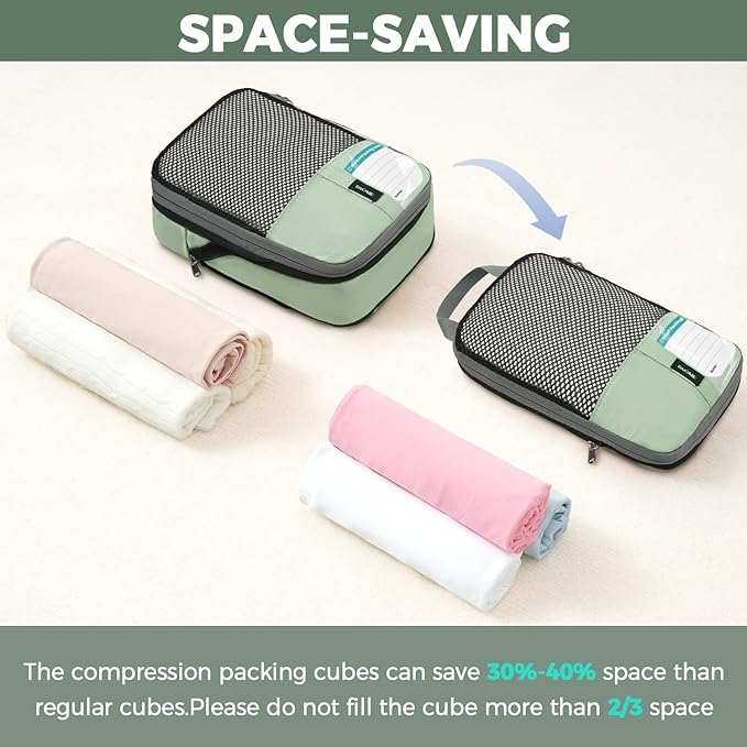 BAGAIL 4 Set/6 Set/8 Set Compression Packing Cubes Travel Accessories - Image 5