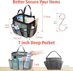 F-color Mesh Shower Caddy Portable, Upgrade Deeper 7 Pockets Shower Bag Basket - Image 4