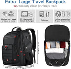 Z-MGKISS Extra Large Travel Backpack, 52L TSA Backpack 17.3 Inch, Anti-Theft 17 - Image 2