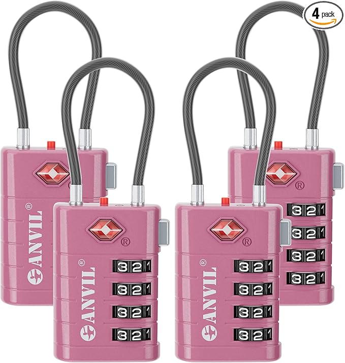 ANVIL 4 Digit Luggage Locks, TSA Locks by ANVIL