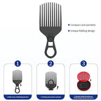 Silicone Curl Brush,Africa Comb,Magic Curly Hair Brush Twist Hair,Afro Pick,Men Women Boys Girls Wave Curler Tool,1 Set (Red)