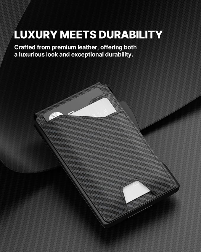 typecase Tactical Wallet for Men Card Holder: Pop Up Card Case, Genuine Leather - Image 4