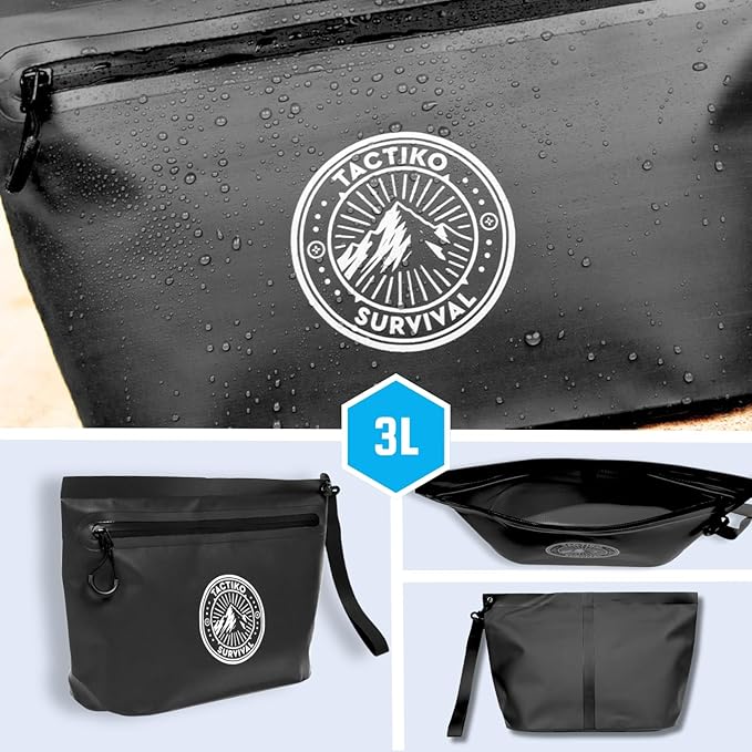 3-Pack Tactiko Heavy-Duty Splash Water Resistant Zipper Pouches - 3 L Hold-All - Image 7