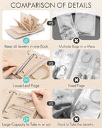 Vlando Travel Jewelry Case, Portable Jewelry Organizer Storage Book - Image 3