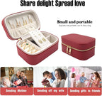 Small Jewelry Travel Case For Womens Small Rectangle PU Leather Jewelry Box - Image 6