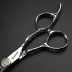 6/7-Inch Professional Hair Scissors Haircut Rose Pattern Hair Scissors Styling Tools Japanese Stainless Steel Scissor Set (6-inch -3pc)
