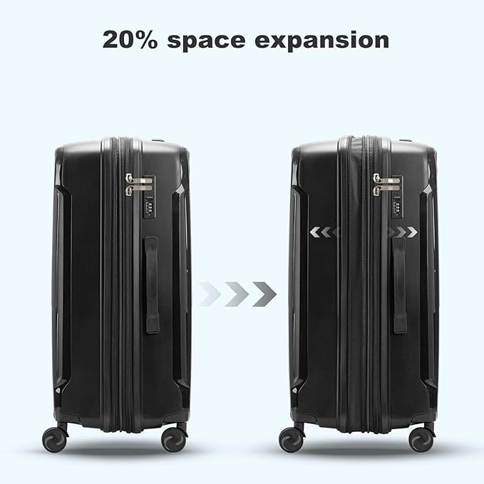 Nazhura Luggage Set, 3-Piece Hardside Suitcase Set, 20-inch Carry On, 28-inch - Image 5