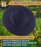 Home Prefer UPF50+ Mens Sun Hat Wide Brim Fishing Hat Foldable Large Brim UV - Image 5