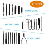 26 PCS Premium Manicure Set, AULLUA Nail Clippers, Professional Grooming Gift - Image 2