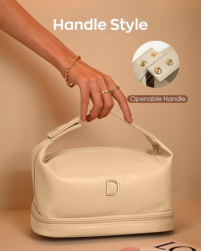 Gifts for Friends Female Mom, Letter Makeup Bag, Personalized Double Layer - Image 3
