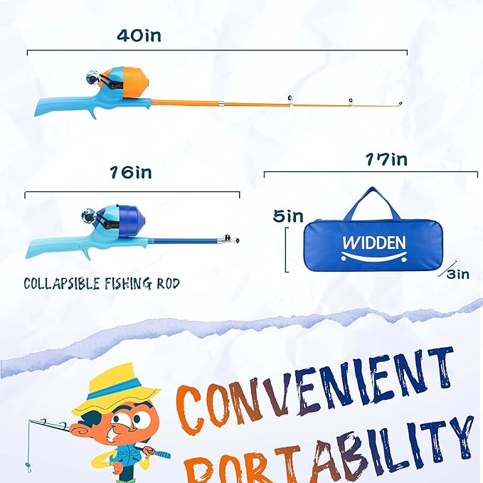 Kids Fishing Pole, Telescopic Fishing Rod, Toddler Collapsible Fishing Rod and - Image 2