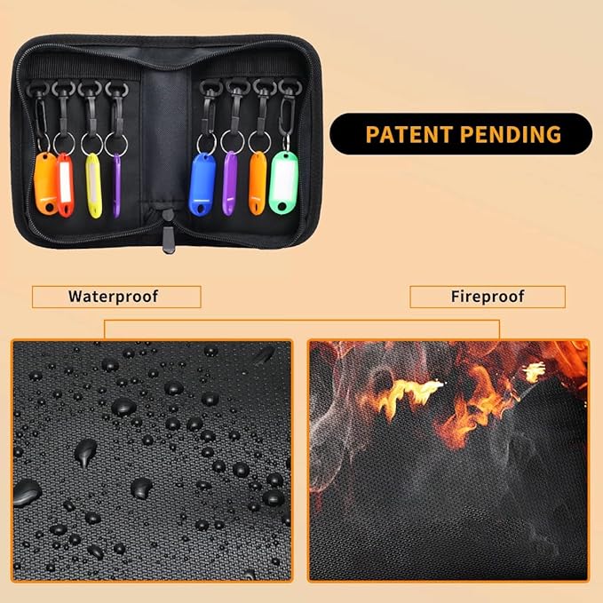 Portable Zippered Key Organizer, Fireproof Key Case - Image 3