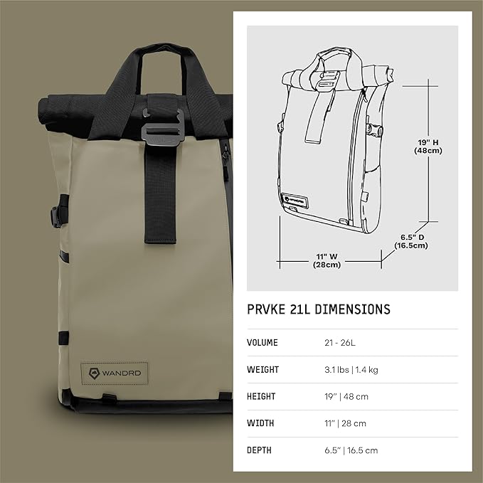 WANDRD PRVKE 21L, V3 Backpack: Weather-Resistant Travel & Camera Backpack - Image 9