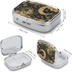 Metal 2 Compartment Pill Organizer Travel Friendly Portable Compact Pill Box - Image 3