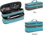Hair Dryer Travel Carrying Case, Curling Iron Storage Bag, Slim Expandable Handheld Dual-Layer Travel Storage Bag for Dryer/Hair Tool Organizer/Style Organizer