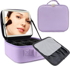 Travel Makeup Bag with LED Mirror Travel Makeup Organizer with 3 Lighted by Unknown