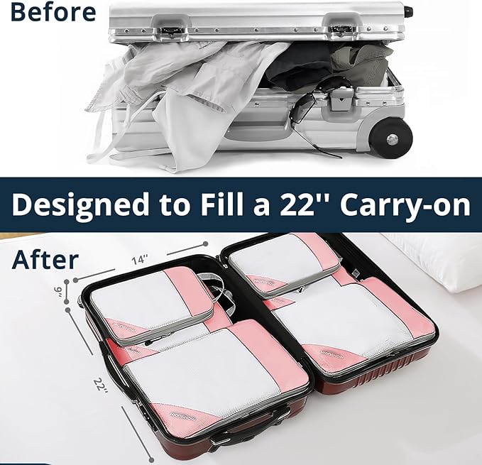 Compression Packing Cubes 6 Set, Compressible Space-Saving Packing Cubes - Image 6