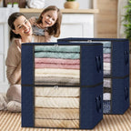 Fab totes 4 Pack Clothes Storage, Foldable Thick Fabric Blanket Storage Bags - Image 7