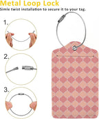 Pink Moroccan Plaid 2 Pack Luggage Tag - Image 3