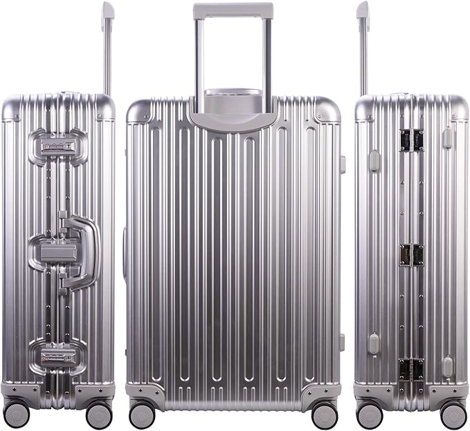 TRAVELKING All Aluminum Luggage Carry On Spinner Hard Shell Suitcase - Image 8
