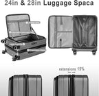 Luggage Sets 3 Piece, ABS Lightweight 20in/24in/28in Luggage, Expandable Carry - Image 3