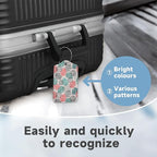 2 Pack Luggage Tag for Suitcase, Wave Dot Art Tropical Palm Leather Suitcase - Image 4
