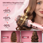 StyleVibe 6-in-1 Air Styler, Hair Dryer & Blow Dryer Brush with Travel Case - Auto Wrap Curls (L/R), Fast Drying, Thermal Round Brush for Smooth Blowouts & Frizz-Free Volume, No Heat Damage