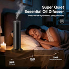 Waterless Diffuser, Waterless Essential Oil Diffuser for Home Hotel Adjustable Mist & Timer, Scent Diffuser Starter Kit with Night Light