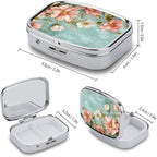Metal 2 Compartment Pill Organizer Travel Friendly Portable Compact Pill Box - Image 3