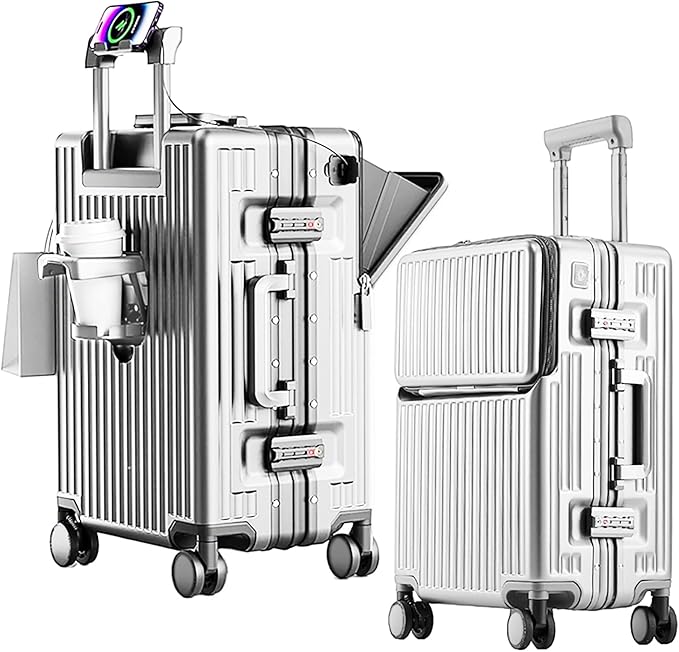 2-Piece Hardshell Zipperless Luggage Set, 20/26" Aluminum Frame Hardshell by cycyCarry
