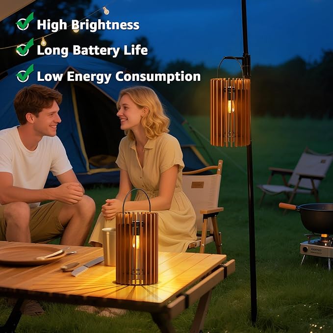 2 Set Solar Lantern Outdoor Rattan Lamp Outside Lights Hanging LED - Image 7