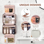 Toiletry Bag for Women with Jewelry Organizer Compartment, Travel Makeup - Image 4