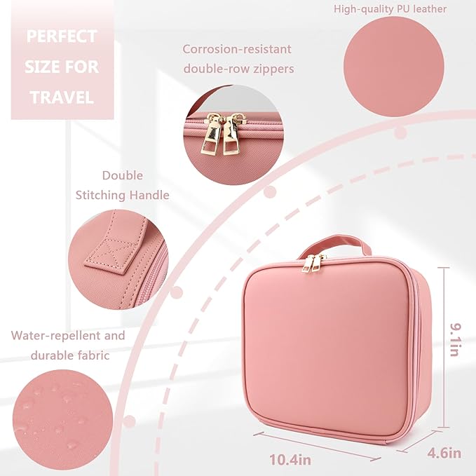Travel Makeup Bag for Makeup Artists Large Makeup Case, - Image 4