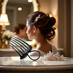 Black Cute for Bandette Comb, Comb with Elastic Band,Ponytail Bump It Up Volume Inserts Combs Fluffy Hair Comb Hair Styling Tool, Elastic Rubber Band Hair Combs