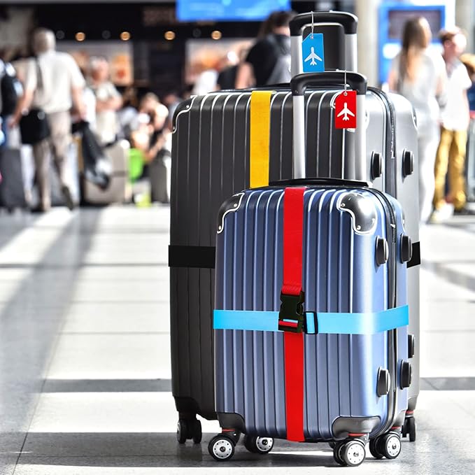 Weewooday 8 Pcs Luggage Straps Suitcase Tags Set - Image 6