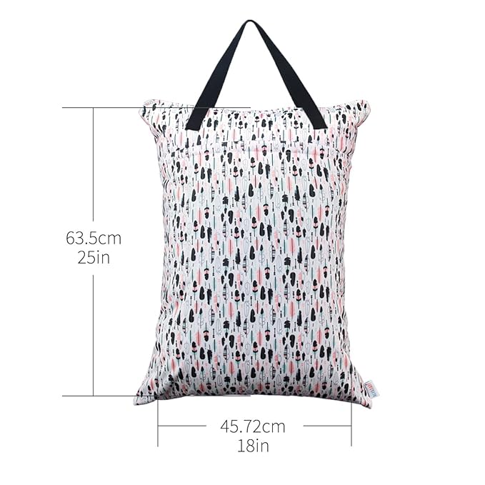 ALVABABY 2 Pack Large Wet Dry Bag Waterproof Hanging Cloth Diaper - Image 5