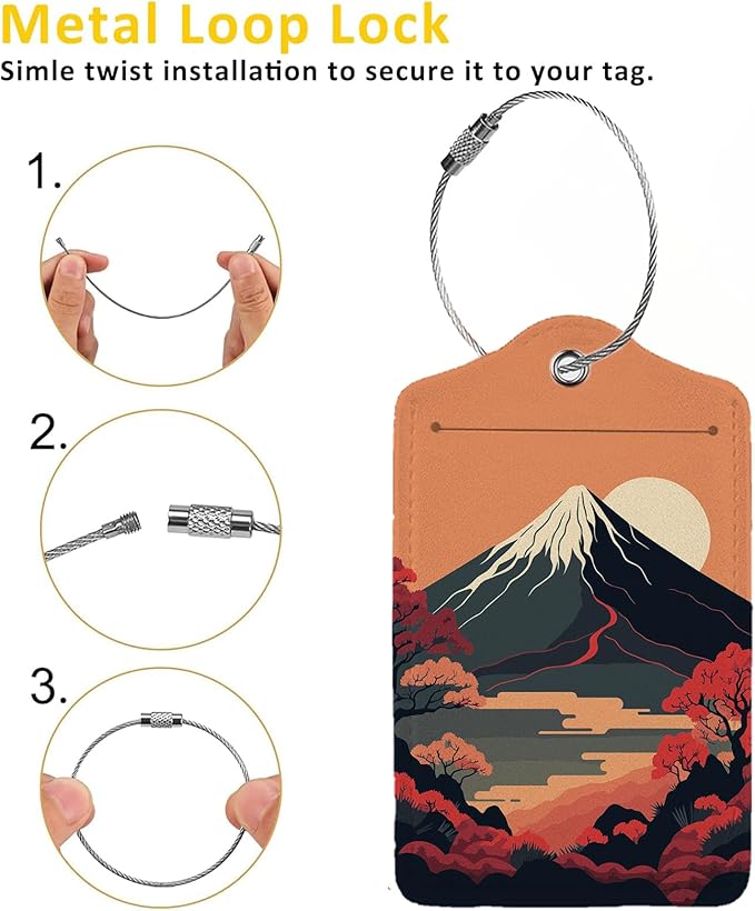Mount Fuji 2-Pcs Premium Leather Tags - Image 3