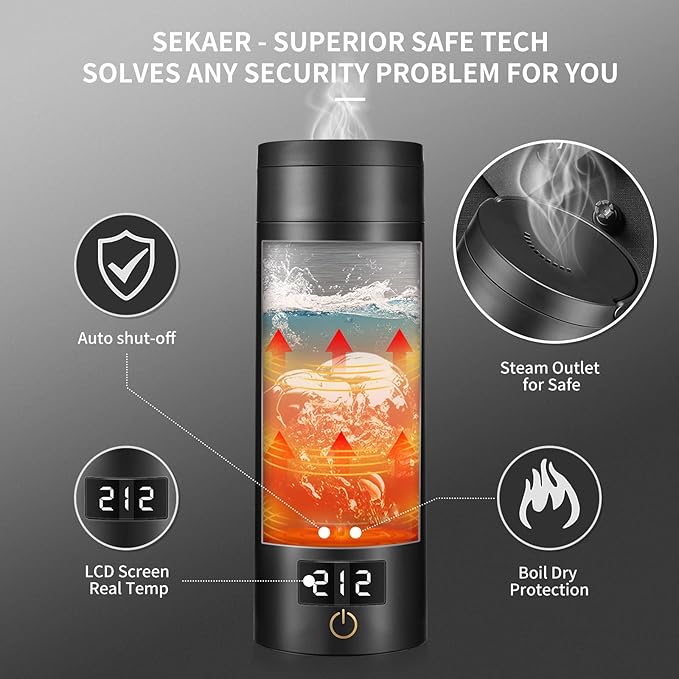 Sekaer Travel Electric Tea Kettle Portable Small Mini Coffee Kettle, - Image 6