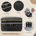 Travel Makeup Bag with LED Mirror Double Layer, Detachable Vanity Mirror with - Image 8