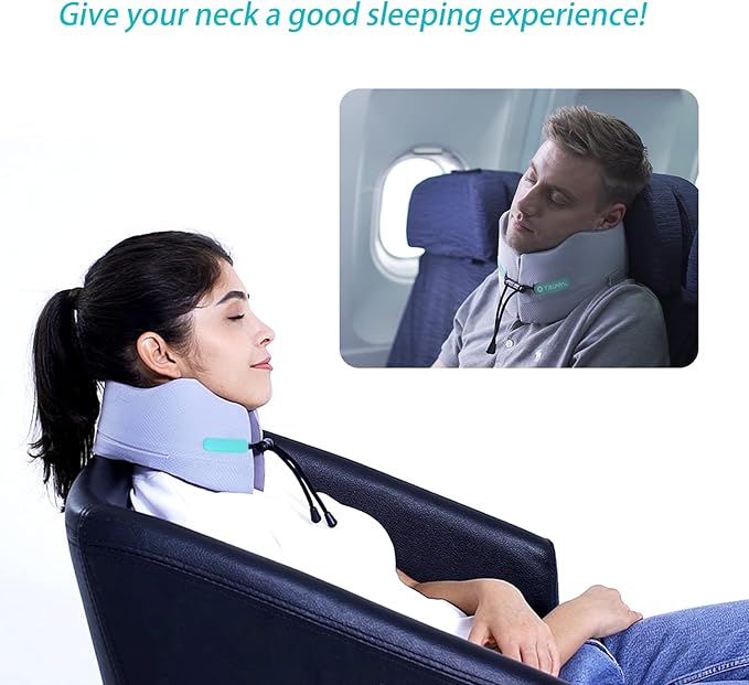 Travel Pillow for Airplane Neck Chin Support Memory Foam Machine Washable - Image 7