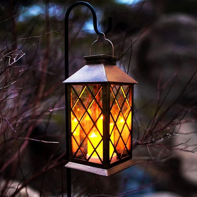 Solar Outdoor Lantern, Garden Hanging Waterproof Lanterns PVC Upgrade 3 LED - Image 4