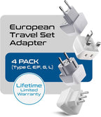Ceptics European Plug Adapter 4 Pack Set, USA to Europe, France - Image 6